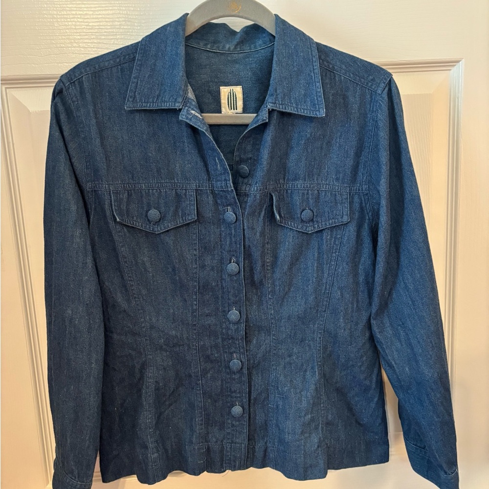 Denim Button-Up Blouse